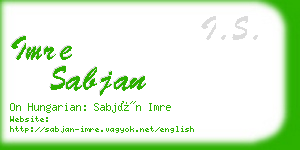 imre sabjan business card